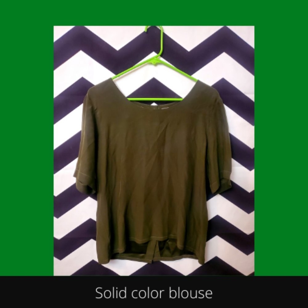 high/low 100% silk button-back blouse